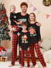 Pyjama de Noël familial assorti à carreaux pour enfants pantalon et haut à motifs de Noël