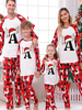 Pyjama de Noël familial assorti avec haut et pantalon à motifs de lettres de Noël
