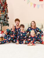 Pyjama de Noël familial assorti avec haut et pantalon à motifs de Noël pour bébé et enfant