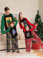 Pyjama de Noël familial assorti Pantalon à motifs de Noël colorés pour couple adulte