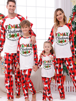 Pyjama de Noël familial assorti pour adulte et enfant haut et pantalon à motifs de Noël en polyester