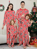 Pyjama de Noël familial assorti pour enfants et adultes ensemble assorti à rayures et motifs de Noël