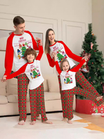 Pyjama de Noël familial assorti pour enfants et adultes motif écossais pantalon haut