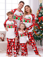 Pyjama de Noël familial pour adultes et enfants ensemble assorti avec motifs de lettres de Noël