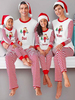 Pyjama femme noel Pyjamas de déguisé de couple en coton Noël en mélangé de coton pour femme Top blanche d