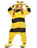 Pyjama Kigurumi Carnaval abeille cache-couche pour adulte polaire flanelle jaune noir rayé Costume Carnaval Déguisements Halloween