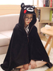 Pyjama Kigurumi Carnaval Kumamon Onesie Snuggie noir flanelle vêtements de nuit pour adulte Déguisements Halloween