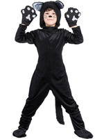Pyjama Kigurumi Costume Chats Noir Combinaison Velours Carnaval Cadeaux Noël Déguisements Halloween