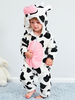 Pyjama Kigurumi Onesie Enfants Cadeaux Noël Costume De Pyjama À Motif De Vache En Polyester