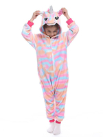 Pyjama Kigurumi Onesie Enfants Cadeaux Noël Costume De Pyjama Licorne Rose En Polyester