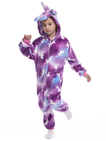Pyjama Kigurumi Onesie Enfants Cadeaux Noël Costume De Pyjama Licorne Violet En Polyester