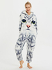 Pyjama Kigurumi Onesie Pour Adulte Polyester Motif Chat Gris Costumes Kigurumi