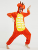 Pyjama Kigurumi Onesie pour adultes Costumes de dinosaure Kigurumi en polyester rouge Oragnge