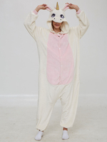 Pyjama Licorne Kigurumi Queue Combinaison Flanelle Blanche Costume Carnavals Déguisements Halloween