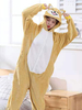 Pyjama Onesie Kigurumi Pour Enfants Polyester Jaune Shiba Chiens Doge Pyjama Costume