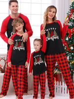 Pyjamas de famille assortis pour enfants pantalons à motif de Noël à carreaux pour enfants