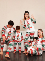 Pyjamas Ensemble De Noël Famille Enfant Adulte Polyester Motif De Noël Top Pantalon