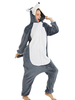 Pyjamas Kigurumi Carnaval Onesie Huskie Gris Flanelle Facile Toilette Combinaison Kigurumi Carnaval Costume Carnavals Déguisements Halloween