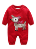 Pyjamas Kigurumi Combinaison Rouge À Imprimé Cadeaux Noël Renne De Noël Déguisements Halloween
