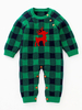 Pyjamas Kigurumi Combinaison Verte Enfant Cadeaux Noël À Carreaux À Motif De Noël Déguisements Halloween