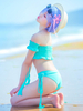 Re Zero commencer la vie dans un autre monde Rem maillot de bain menthe vert été plage doux Bikini Cosplay Costume ensemble
