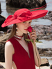 Red Hat Vintage Femmes Lin Retro Headpieces Accessoires de costumes Déguisements Halloween