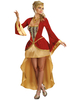 Renaissance Vintage Costume Halloween des femmes robe bas haut rouge Halloween