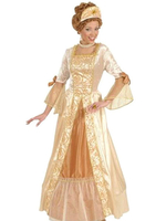 Renaissance Vintage Costume Halloween des femmes robe Champagne avec harnais Halloween
