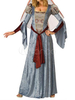 Renaissance Vintage Costume Halloween flanelle bleu robe costume des femmes Halloween