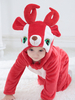 Renne Pajamas Kigurumi Carnaval Onesie Bébés 2021 Rouge Flannel Combinaison d