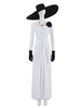 Resident Evil 8 RE8 Vampire Lady Cosplay Costume Blanc Robe Longue Collier Chapeau Ensemble 3 Pièces