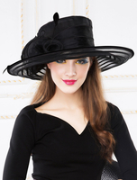 Retro Hat Déguisements Halloween Costume Accessoires Femmes Noir Casquettes Royal Organza