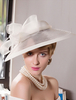 Retro Hat Femme Costumes Accessoires Ecru White Bows Royal Vintage Headpieces Déguisements Halloween
