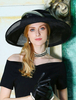 Retro Hat Noir Femmes Large Bord Royal Coiffes Costumes Accessoires Déguisements Halloween