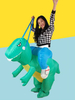 Ride sur Costume Carnaval Carnaval transporteur unisexe Raptor vert Mardi Gras costume gonflable Déguisements Halloween