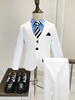 Ring Bearer Suits Polyester Coton Manches Longues Gilet Pantalon Blanc Mariage Garçon Costumes