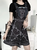 Robe à bretelles gothique pour femme Robe courte en polyester sans manches noire