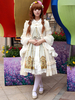 Robe à bretelles lolita artistique imprimée fleurie avec dentelle Déguisements Halloween
