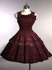 Robe à bretelles lolita éblouissante en 100% coton Ember Rouge unicolore avec noeud Robe sans manches Déguisements Halloween