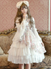Robe à bretelles lolita charmante en chiffon impression avec noeud à bretelles Robe Déguisements Halloween