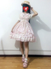 Robe à bretelles lolita charmante en chiffon impression avec noeud Robe sans manches Déguisements Halloween