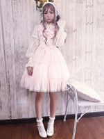 Robe à bretelles lolita charmante en chiffon unicolore à volants Robe sans manches Déguisements Halloween