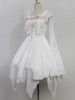 Robe à bretelles lolita charmante en polyester avec noeud à volants col carré Robe Déguisements Halloween