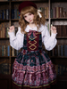 Robe à bretelles lolita charmante en polyester impression plissée Robe A Bretelles Sans Manches Déguisements Halloween