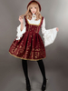 Robe à bretelles lolita charmante en velours avec lacets Déguisements Halloween