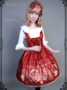 Robe à bretelles lolita en coton imprimé avec noeud Déguisements Halloween