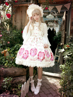 Robe à bretelles lolita séduisante en chiffon impression à volants Robe sans manches Déguisements Halloween