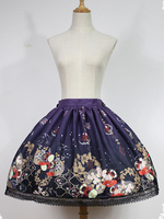 Robe à bretelles lolita séduisante en polyester impression avec dentelle Jupe Déguisements Halloween