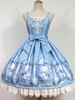 Robe à bretelles lolita séduisante en polyester impression plissée encolure en coeur Robe Déguisements Halloween