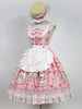 Robe à bretelles lolita séduisante impression plissée col carré Robe Déguisements Halloween